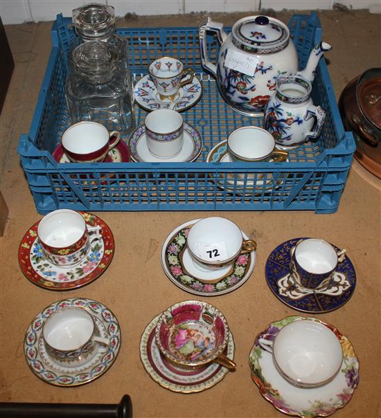 Qty cabinet cups, saucers etc(-)